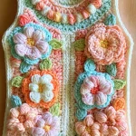 Baby Weste mit gehäkelten Blumen