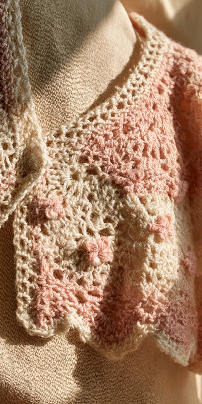 Babyjacke häkeln im romantischen Vintage Stil