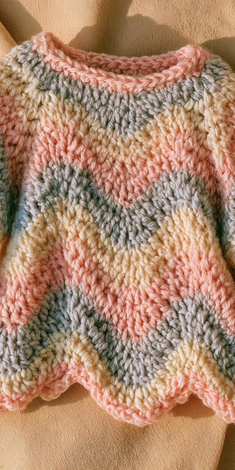 Babyjacke mit Wellenrand häkeln