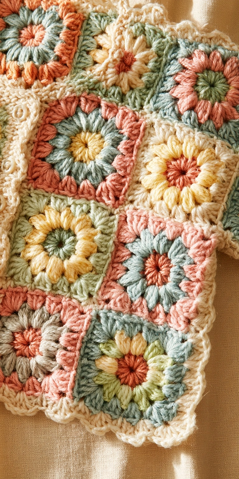 Blumen Granny Square Baby Cardigan