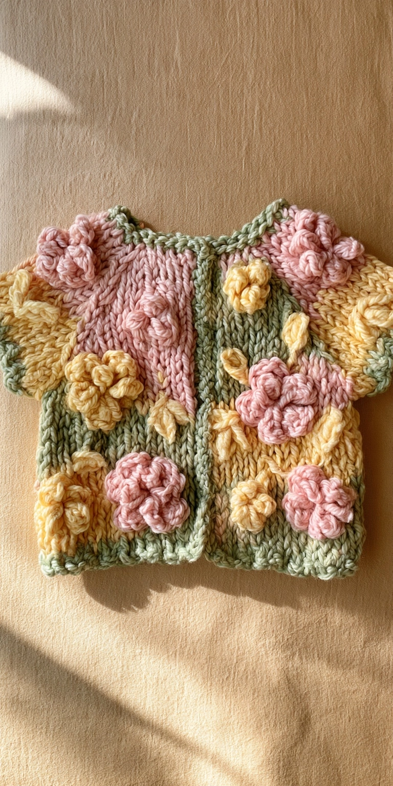 Blumenwiese Baby Cardigan häkeln