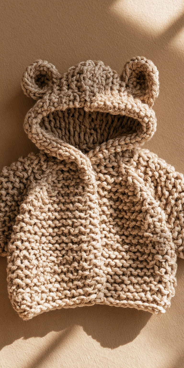 Bären Baby Cardigan mit Kapuze