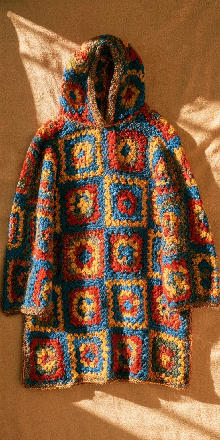 Granny Square Kapuzenjacke häkeln