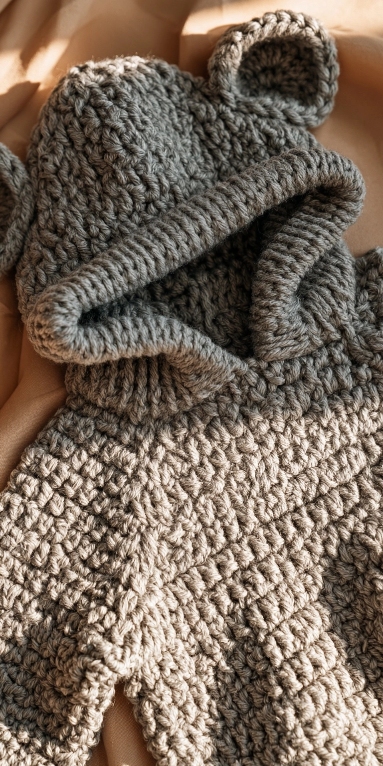 Koala Babyjacke mit Ohren häkeln