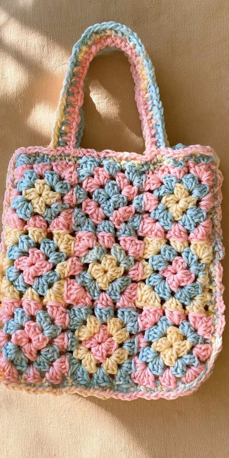 Mini Granny Square Baby Tasche