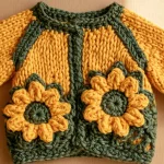 Sonnenblumen Babyjacke häkeln