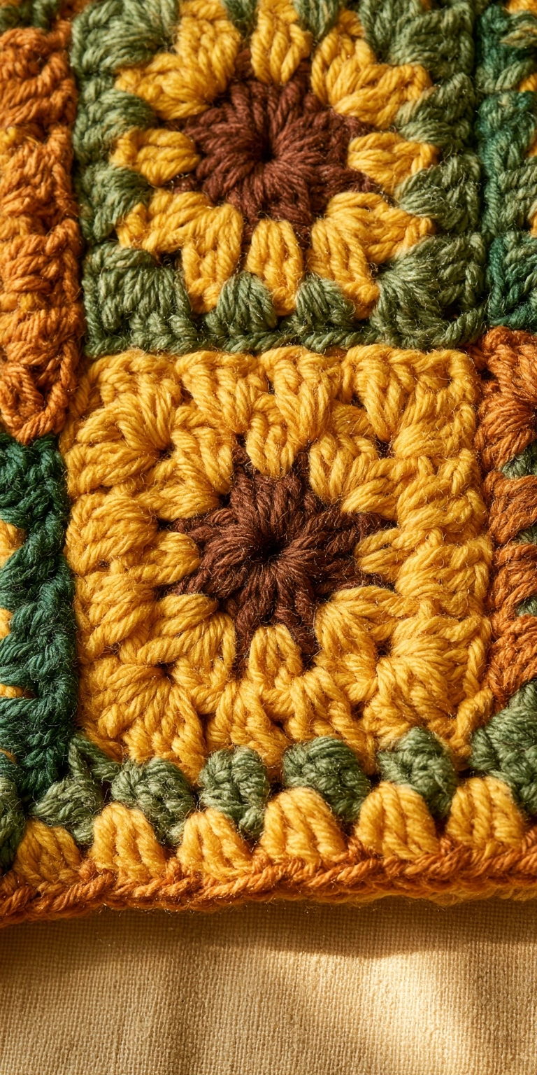 Sonnenblumen Granny Square Weste