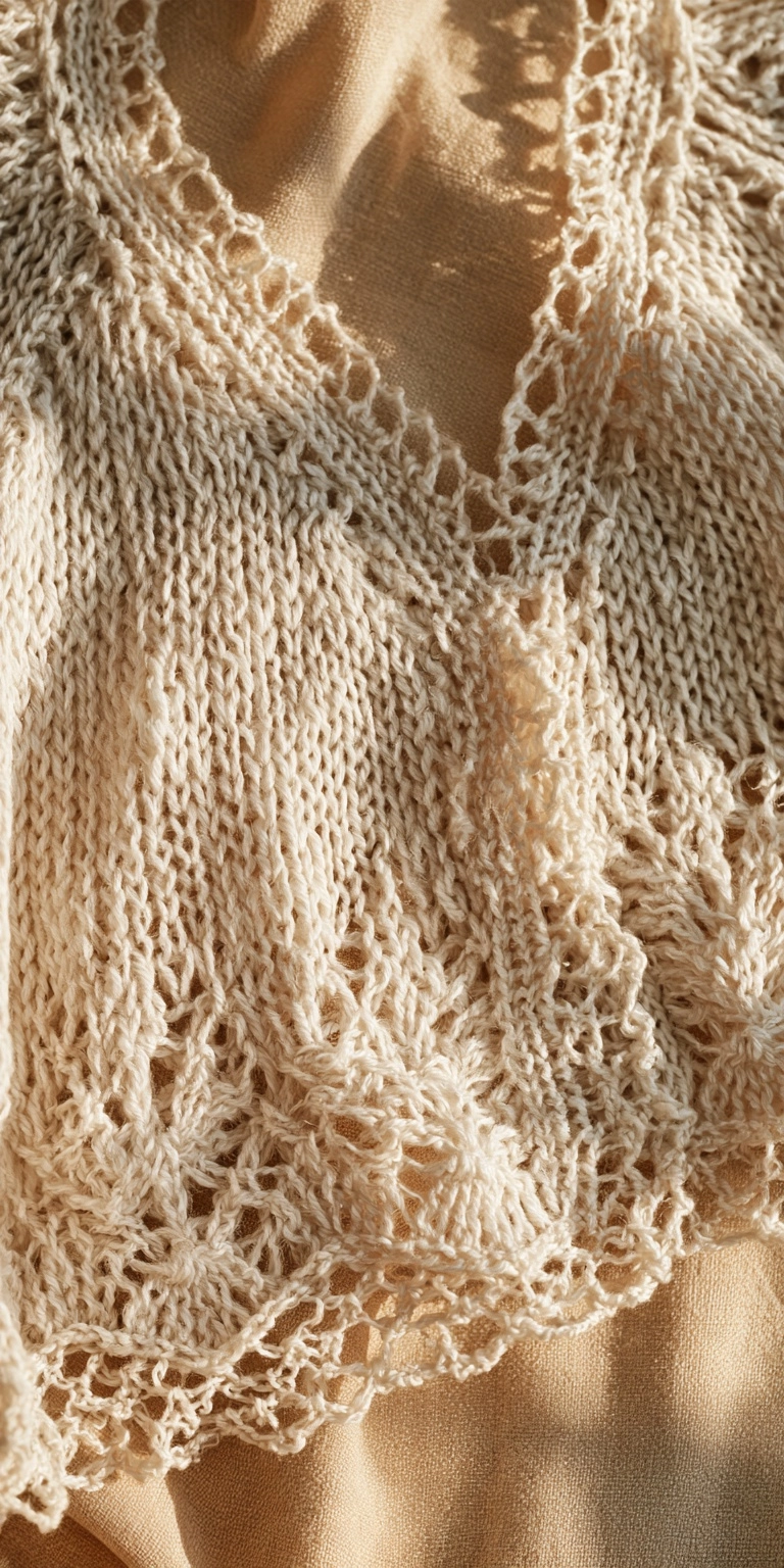 Vintage Baby Cardigan mit Spitzenrand