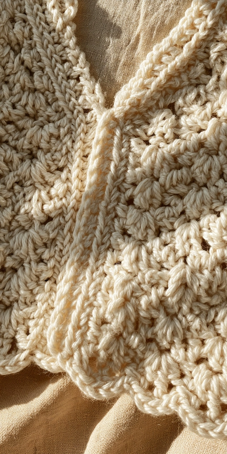 Vintage Babyjacke in Creme häkeln
