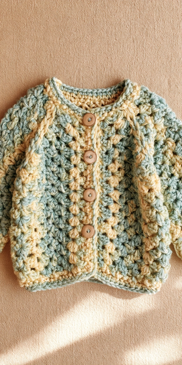 Zarte Babyjacke im Retro Stil häkeln