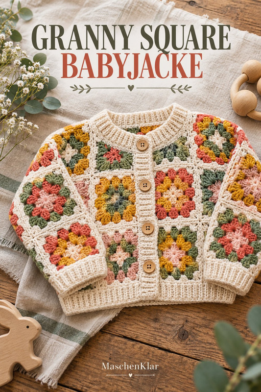 Granny Square Babyjacke häkeln