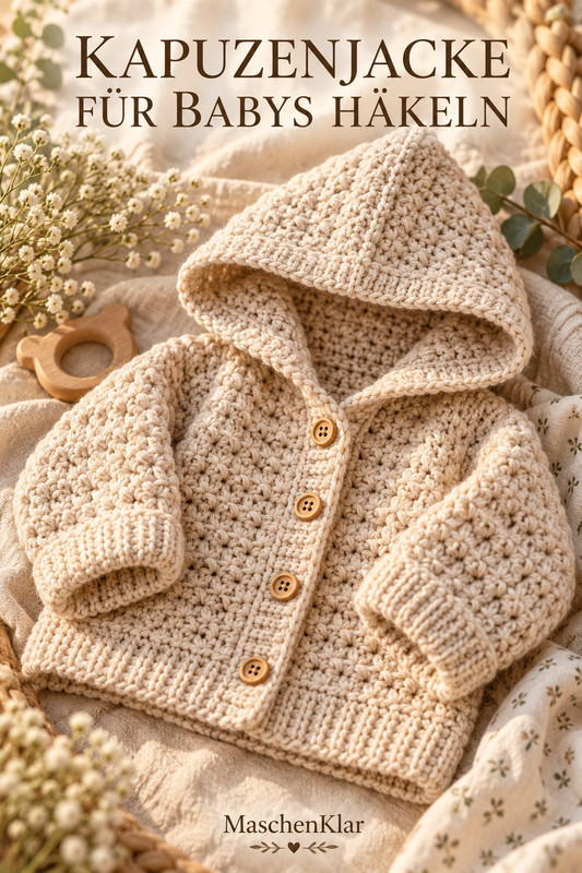 Kapuzenjacke für Babys häkeln