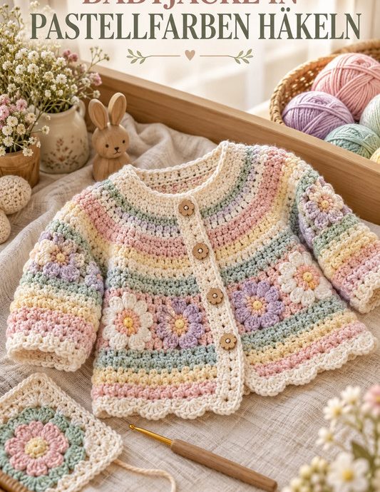 Babyjacke in Pastellfarben häkeln