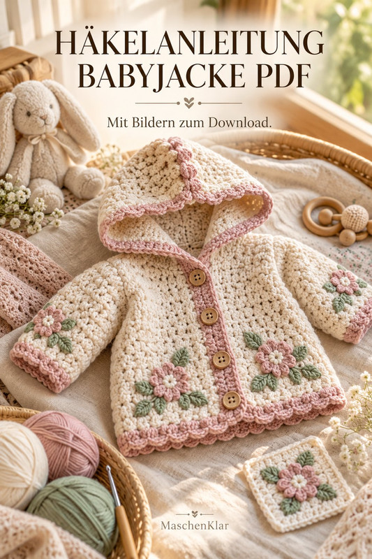 Häkelanleitung Babyjacke PDF
