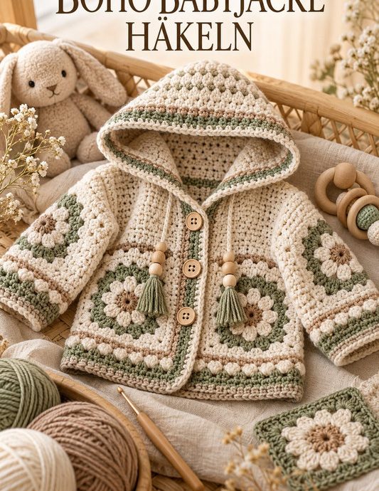 Boho Babyjacke häkeln