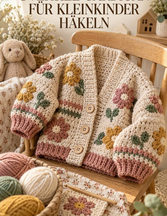 Oversize Cardigan für Kleinkinder häkeln