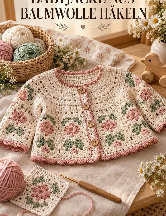 Babyjacke aus Baumwolle häkeln