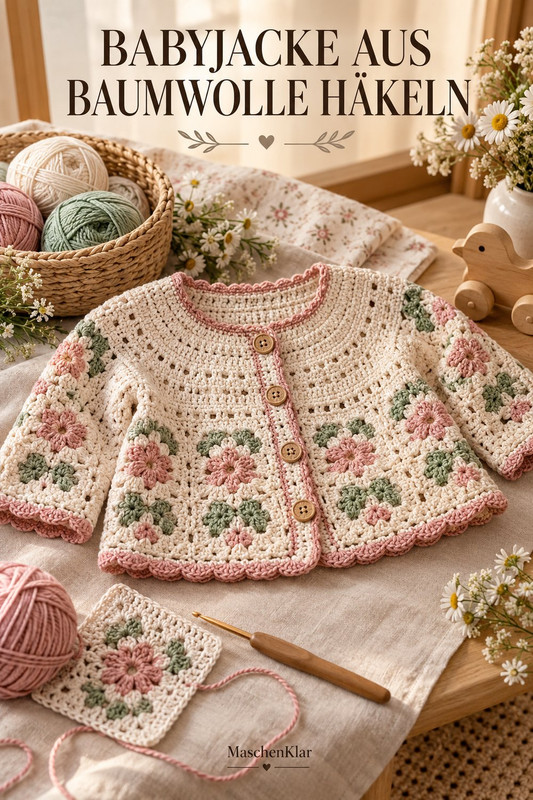 Babyjacke aus Baumwolle häkeln