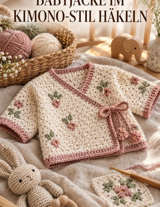 Babyjacke im Kimono-Stil häkeln