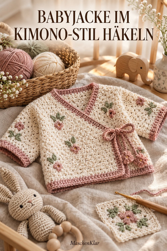 Babyjacke im Kimono-Stil häkeln