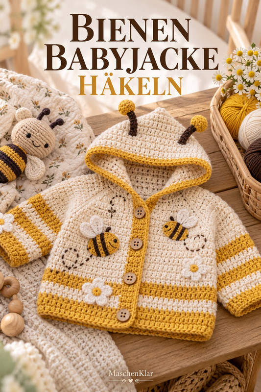 Bienen Babyjacke häkeln