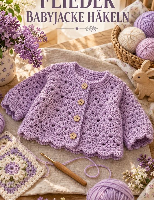 Flieder Babyjacke häkeln