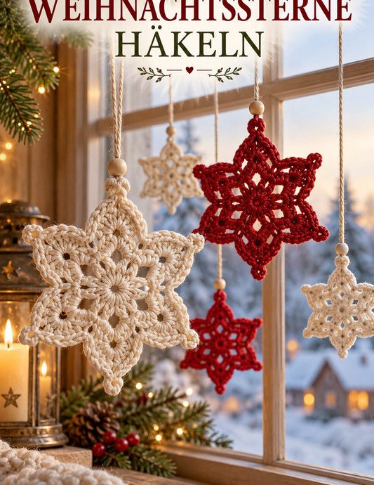 Weihnachtssterne häkeln