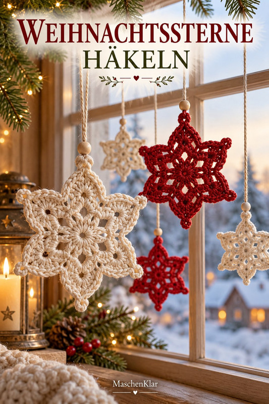 Weihnachtssterne häkeln