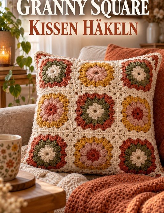 Granny Square Kissen häkeln