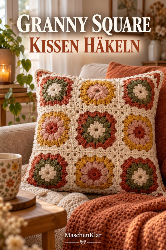 Granny Square Kissen häkeln
