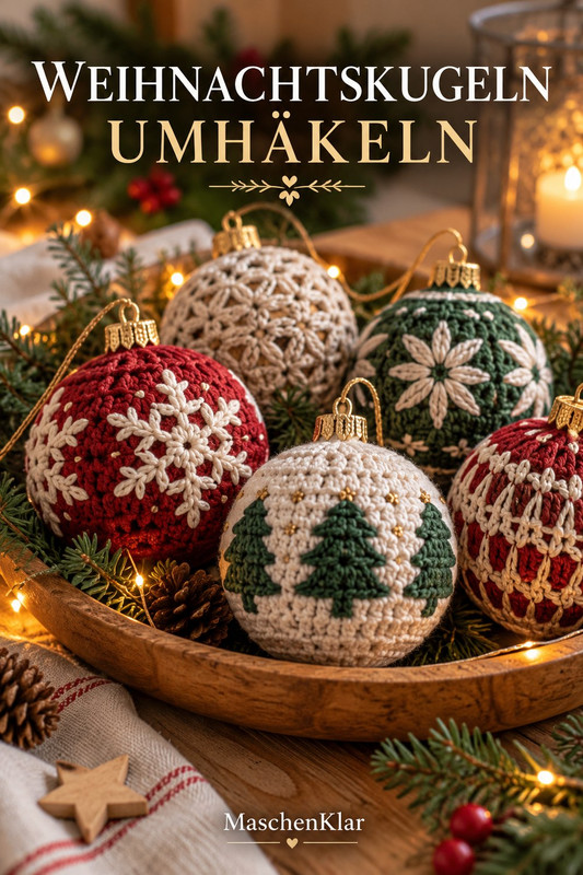 Weihnachtskugeln umhäkeln